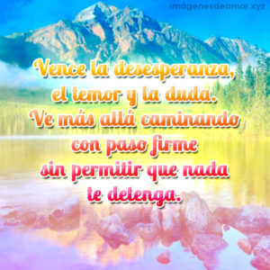 Paisaje colorido con frase
